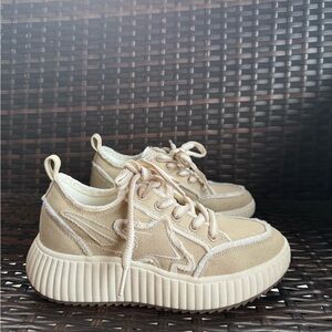 Beige Canvas Sneakers